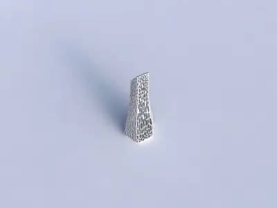 Vase top bent hexagon with dense organic lattice 2 3D print model