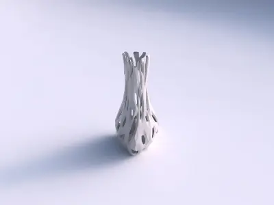 Vase puffy triangle with faceted cuts 3D print model