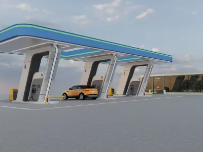 Electric Vehicle Charging Station 3 3D model