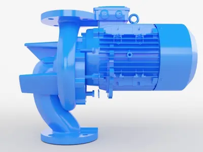 Centrifugal Pump with AC motor 3D model