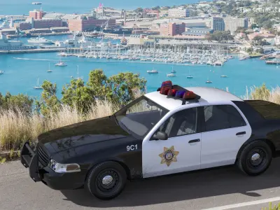 Generic Police Car LVMPD Simple Interior 3D model