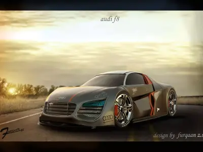 audi f8 Low-poly 3D model