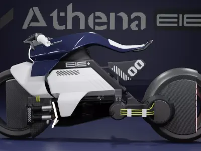 ATHENA EIE motorcycle Low-poly 3D model