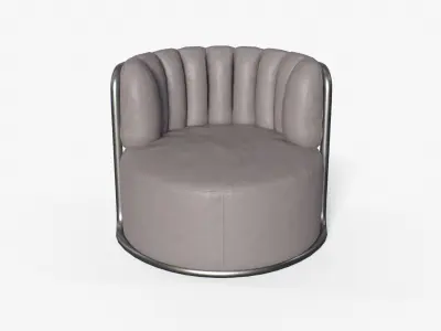 MONTI Arm Chair white leather Low-poly 3D model