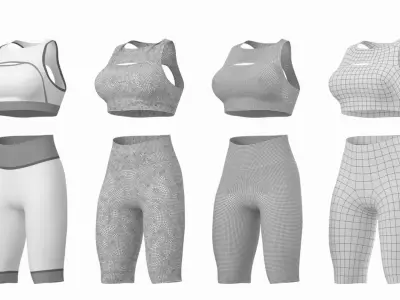 Woman Sportswear 01 Base Mesh Design Kit 3D model