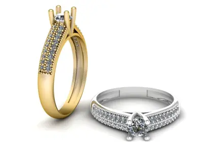 Solitaire Engagement Diamond ring 3d Printable Model 3D print model