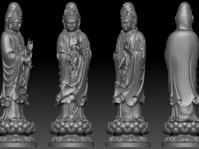 Bodhisattva Kwan Yin Pouring Out Vase of Nectar  3D print model