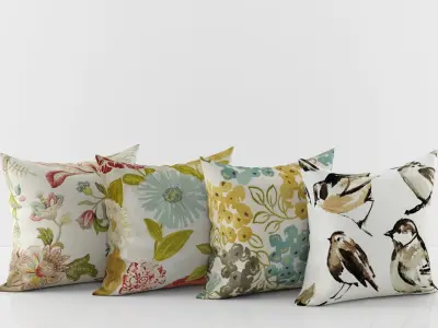 Collection of decorative pillows  - 6 3D model