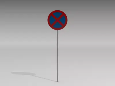 No stopping sign 3D model