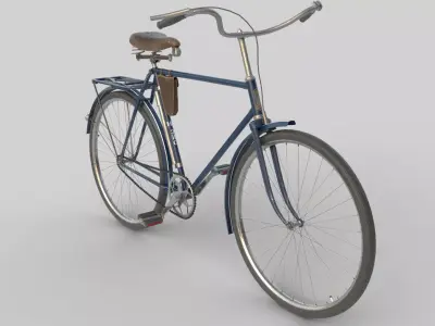 Vintage ZIS bicycle Low-poly 3D model