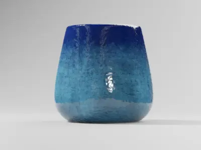 Vase short 4K PBR textured Low-poly 3D model