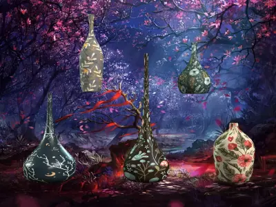 ancient Mythology Chinese Vase pack 3D model