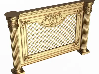 Radiator Cover Decorative Screening Grille Panel 010 Low-poly 3D model