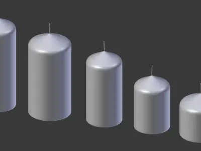 Candle Stick Set of 5 3D model