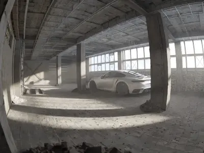 Old Worn Garage 3D Model 3D model