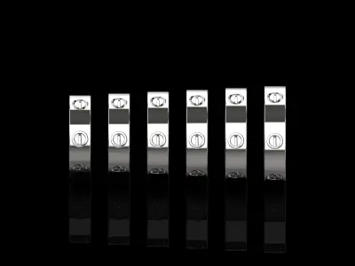 Love Rings in different sizes 16 to 21 N154 3D Model Pack