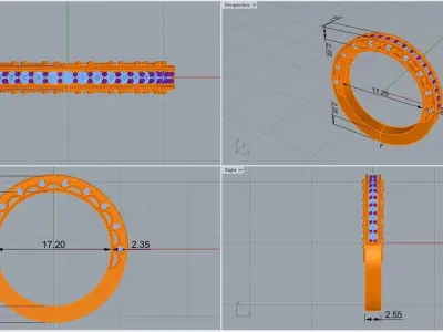ring code 166 3D print model