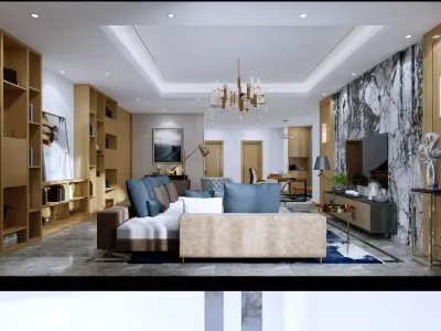 The interior design of a beautiful  3D model