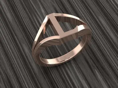 Jewelry Alphabet Ring L 3D print model purchase