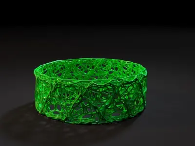 Bracelet 3 wire ring 3D print model