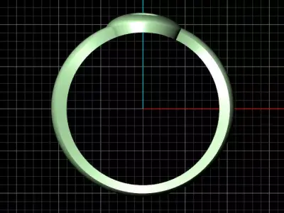 B alphabet bypass shell hallow ring 3D print model