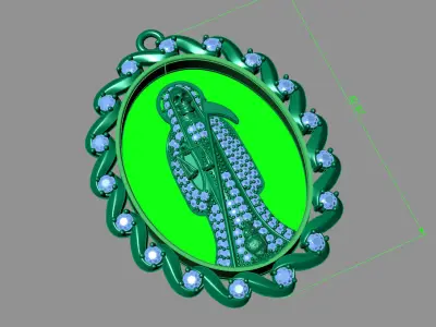  santa muerte holy death small size pendant 3D STL 3DM skull 3D print model