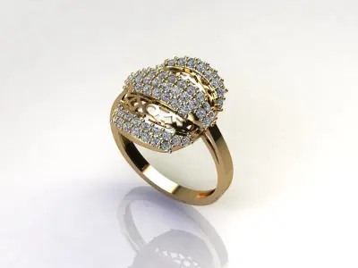 STL 3DM Women Ring Womens Ring Diamonds With Stone Model 3D print model