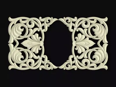 Central decor ornament for furniture 3D model 453