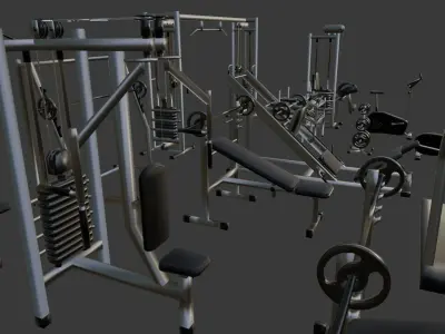 gym equipments 3D model