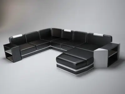 U-shape Sofa 90s style 3D model