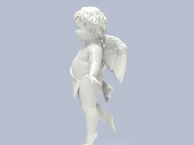 Dancing little angel with base without base 3D print model