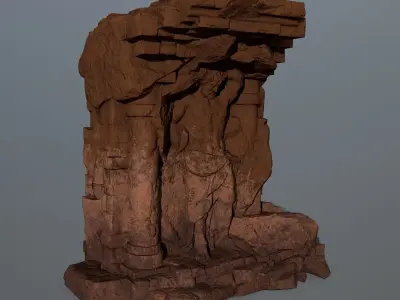 statue 2 stone Low-poly 3D model