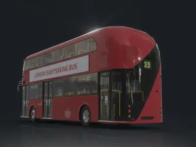 Double-decker bus Low-poly 3D model