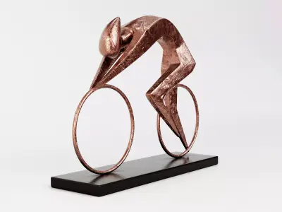Stylized Cyclist Trophy Sculpture 3D model