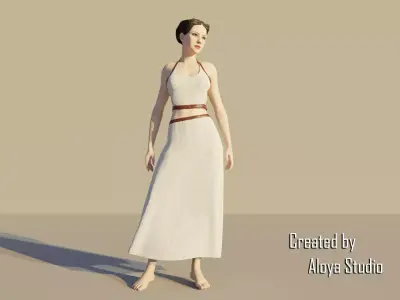 Spartan Female - Realistic game character Low-poly 3D model