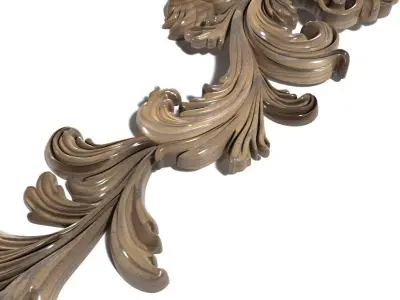 Cartouche-016 ornately carved wall bracket 3D model