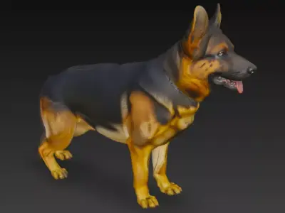 German Shepherd Dog 3d Model 3D model