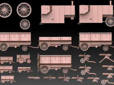 Fowler B5 Armoured Road Train 3D print model
