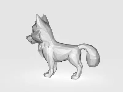 Wolf Low poly Low-poly 3D model