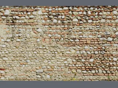 Ultra realistic Brick Old wall hy poly Scan  3D model
