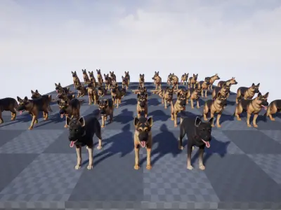 Shepherd dog Low-poly 3D model