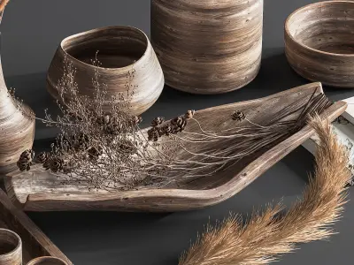 decorative set 11  Wooden decoration  3D model