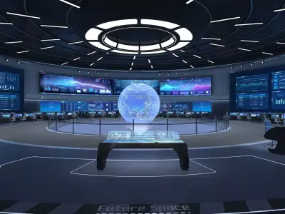 Control Room Monitoring room command center 3D model