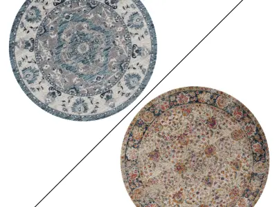 Round Rug Set 191 3D model