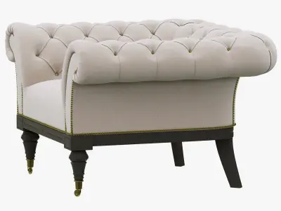 Restoration Hardware Islington Chesterfield Upholstered Chair 3D model