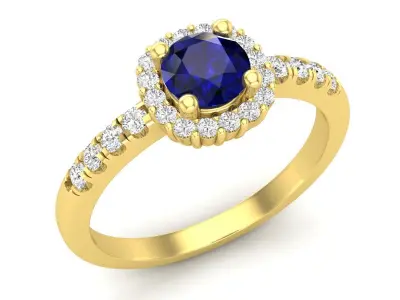AV 580 Diamond Ladies Bridal Halo Engagement Ring 3D print model