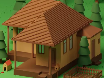 Lowpoly House 7 Low-poly 3D model
