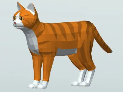 LowPoly Cats pack Low-poly 3D model