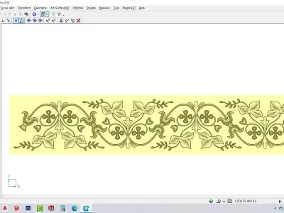 CNC gold-plated sculpted wooden frame pattern 3D model