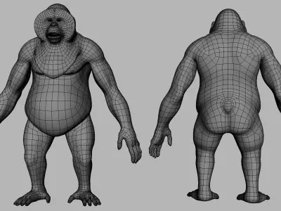 Orangutan BaseMesh Low-poly 3D model